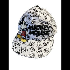 NWT Disney Mickey All Over Print Adult Baseball Embroidered Snapback Hat Cap